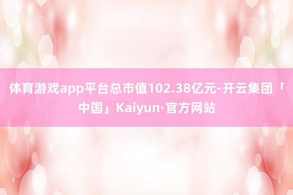 体育游戏app平台总市值102.38亿元-开云集团「中国」Kaiyun·官方网站