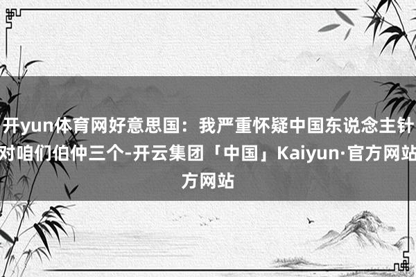 开yun体育网好意思国：我严重怀疑中国东说念主针对咱们伯仲三个-开云集团「中国」Kaiyun·官方网站