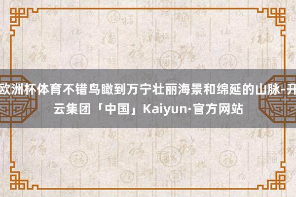 欧洲杯体育不错鸟瞰到万宁壮丽海景和绵延的山脉-开云集团「中国」Kaiyun·官方网站