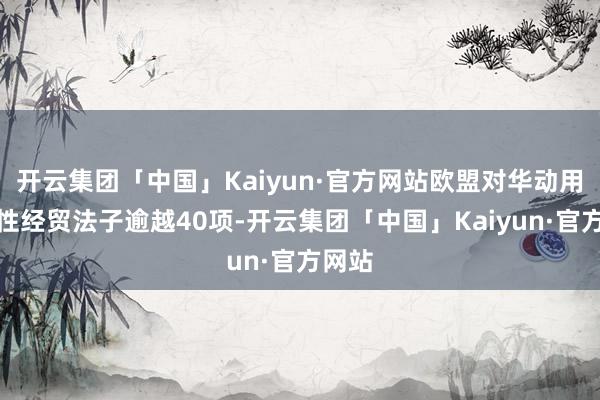 开云集团「中国」Kaiyun·官方网站欧盟对华动用收尾性经贸法子逾越40项-开云集团「中国」Kaiyun·官方网站