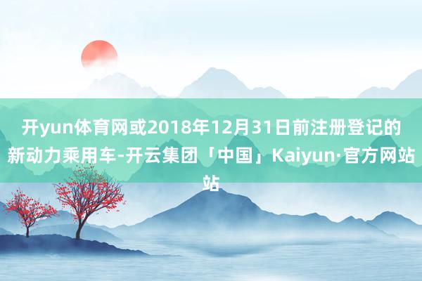 开yun体育网或2018年12月31日前注册登记的新动力乘用车-开云集团「中国」Kaiyun·官方网站