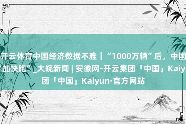 开云体育中国经济数据不雅｜“1000万辆”后，中国新动力汽车“加快跑”_大皖新闻 | 安徽网-开云集团「中国」Kaiyun·官方网站