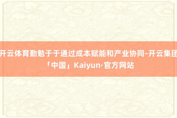 开云体育勤勉于于通过成本赋能和产业协同-开云集团「中国」Kaiyun·官方网站