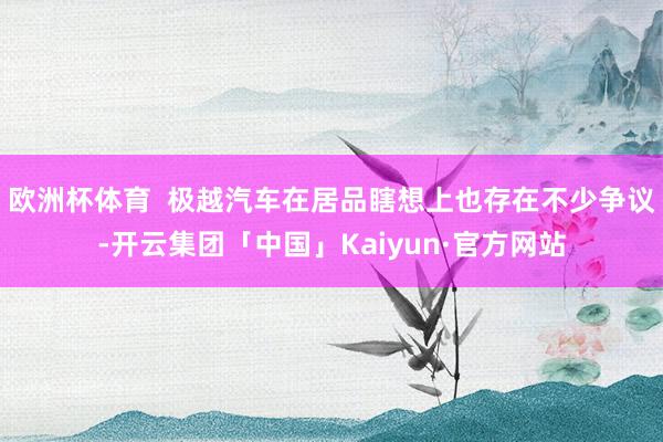 欧洲杯体育  极越汽车在居品瞎想上也存在不少争议-开云集团「中国」Kaiyun·官方网站
