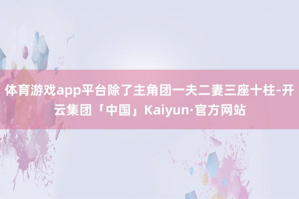 体育游戏app平台除了主角团一夫二妻三座十柱-开云集团「中国」Kaiyun·官方网站
