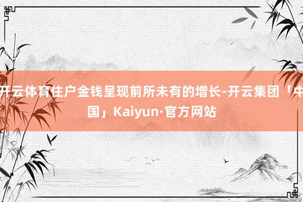 开云体育住户金钱呈现前所未有的增长-开云集团「中国」Kaiyun·官方网站