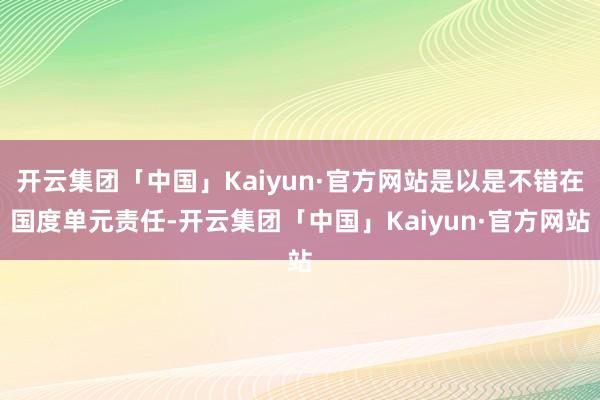 开云集团「中国」Kaiyun·官方网站是以是不错在国度单元责任-开云集团「中国」Kaiyun·官方网站