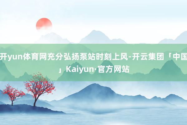 开yun体育网充分弘扬泵站时刻上风-开云集团「中国」Kaiyun·官方网站