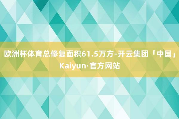 欧洲杯体育总修复面积61.5万方-开云集团「中国」Kaiyun·官方网站