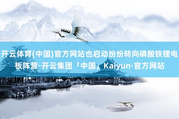 开云体育(中国)官方网站也启动纷纷转向磷酸铁锂电板阵营-开云集团「中国」Kaiyun·官方网站