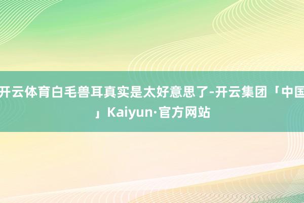 开云体育白毛兽耳真实是太好意思了-开云集团「中国」Kaiyun·官方网站