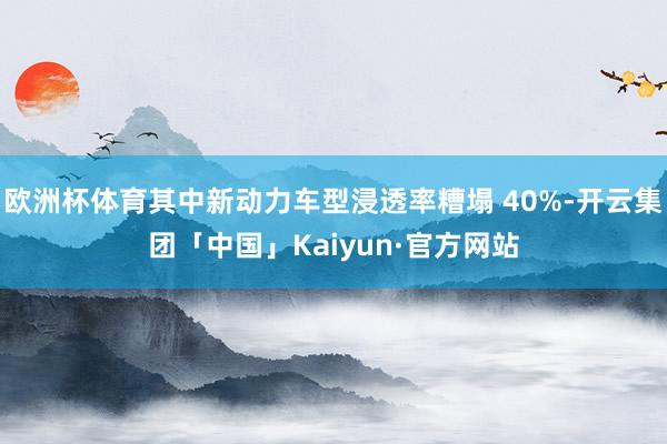 欧洲杯体育其中新动力车型浸透率糟塌 40%-开云集团「中国」Kaiyun·官方网站
