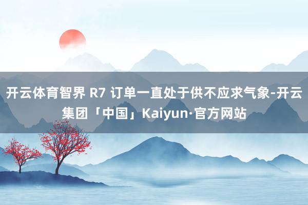 开云体育智界 R7 订单一直处于供不应求气象-开云集团「中国」Kaiyun·官方网站