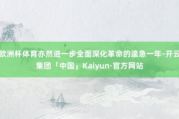 欧洲杯体育亦然进一步全面深化革命的遑急一年-开云集团「中国」Kaiyun·官方网站