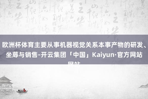 欧洲杯体育主要从事机器视觉关系本事产物的研发、坐蓐与销售-开云集团「中国」Kaiyun·官方网站