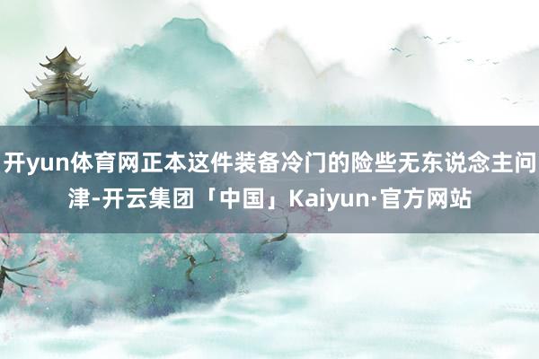 开yun体育网正本这件装备冷门的险些无东说念主问津-开云集团「中国」Kaiyun·官方网站