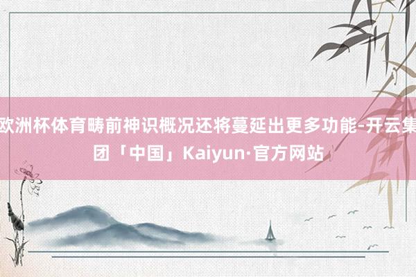 欧洲杯体育畴前神识概况还将蔓延出更多功能-开云集团「中国」Kaiyun·官方网站