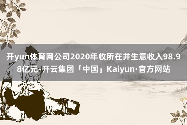 开yun体育网公司2020年收所在并生意收入98.98亿元-开云集团「中国」Kaiyun·官方网站