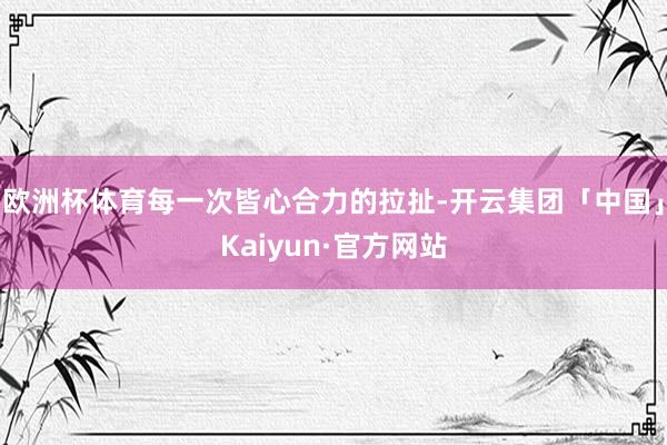欧洲杯体育每一次皆心合力的拉扯-开云集团「中国」Kaiyun·官方网站