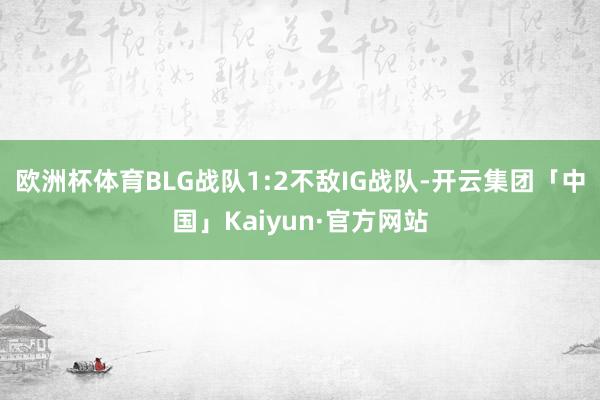 欧洲杯体育BLG战队1:2不敌IG战队-开云集团「中国」Kaiyun·官方网站