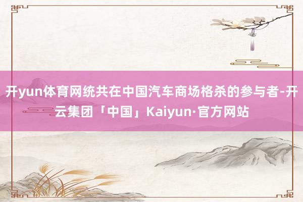 开yun体育网统共在中国汽车商场格杀的参与者-开云集团「中国」Kaiyun·官方网站