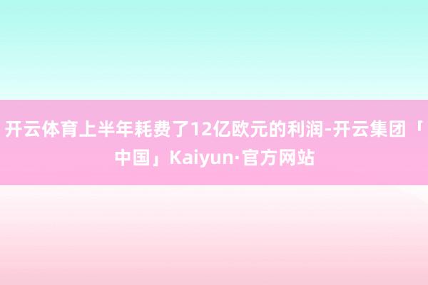 开云体育上半年耗费了12亿欧元的利润-开云集团「中国」Kaiyun·官方网站