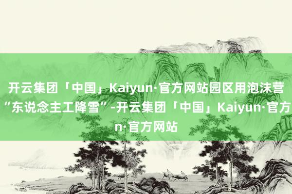 开云集团「中国」Kaiyun·官方网站园区用泡沫营造出“东说念主工降雪”-开云集团「中国」Kaiyun·官方网站