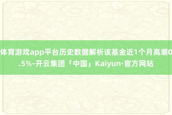 体育游戏app平台历史数据解析该基金近1个月高潮0.5%-开云集团「中国」Kaiyun·官方网站