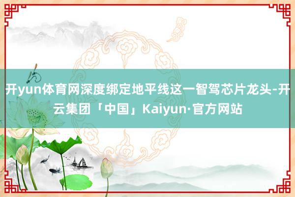 开yun体育网深度绑定地平线这一智驾芯片龙头-开云集团「中国」Kaiyun·官方网站