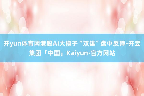 开yun体育网港股AI大模子“双雄”盘中反弹-开云集团「中国」Kaiyun·官方网站