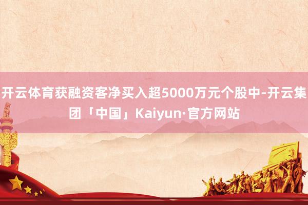 开云体育获融资客净买入超5000万元个股中-开云集团「中国」Kaiyun·官方网站