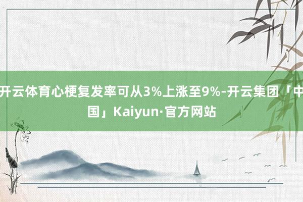 开云体育心梗复发率可从3%上涨至9%-开云集团「中国」Kaiyun·官方网站