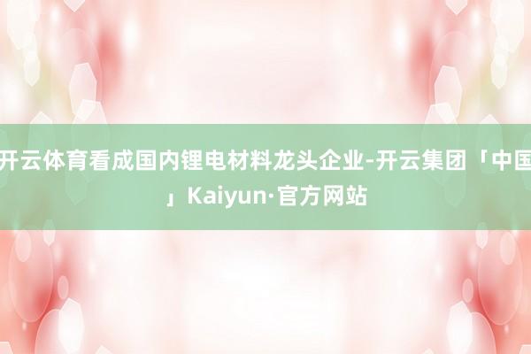 开云体育看成国内锂电材料龙头企业-开云集团「中国」Kaiyun·官方网站