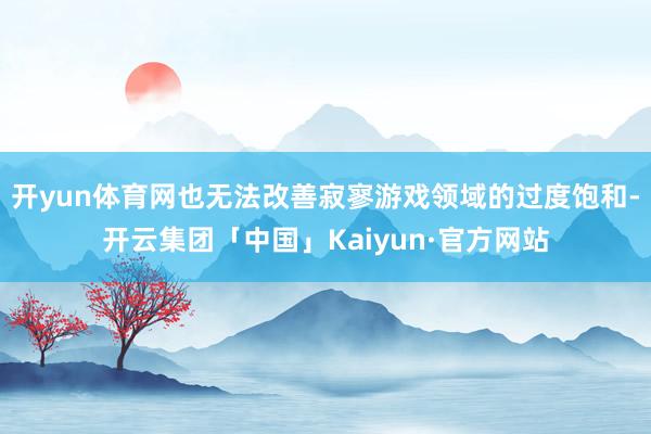 开yun体育网也无法改善寂寥游戏领域的过度饱和-开云集团「中国」Kaiyun·官方网站
