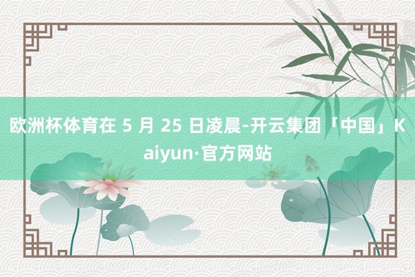 欧洲杯体育在 5 月 25 日凌晨-开云集团「中国」Kaiyun·官方网站