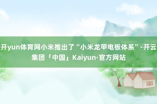 开yun体育网小米推出了“小米龙甲电板体系”-开云集团「中国」Kaiyun·官方网站