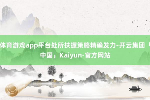 体育游戏app平台处所扶握策略精确发力-开云集团「中国」Kaiyun·官方网站