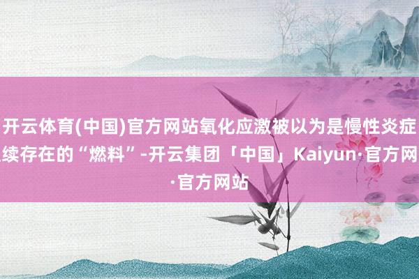 开云体育(中国)官方网站氧化应激被以为是慢性炎症捏续存在的“燃料”-开云集团「中国」Kaiyun·官方网站